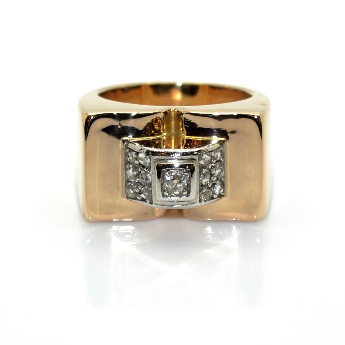 Diamond Tank Ring : Tank rings, Antique jewelry