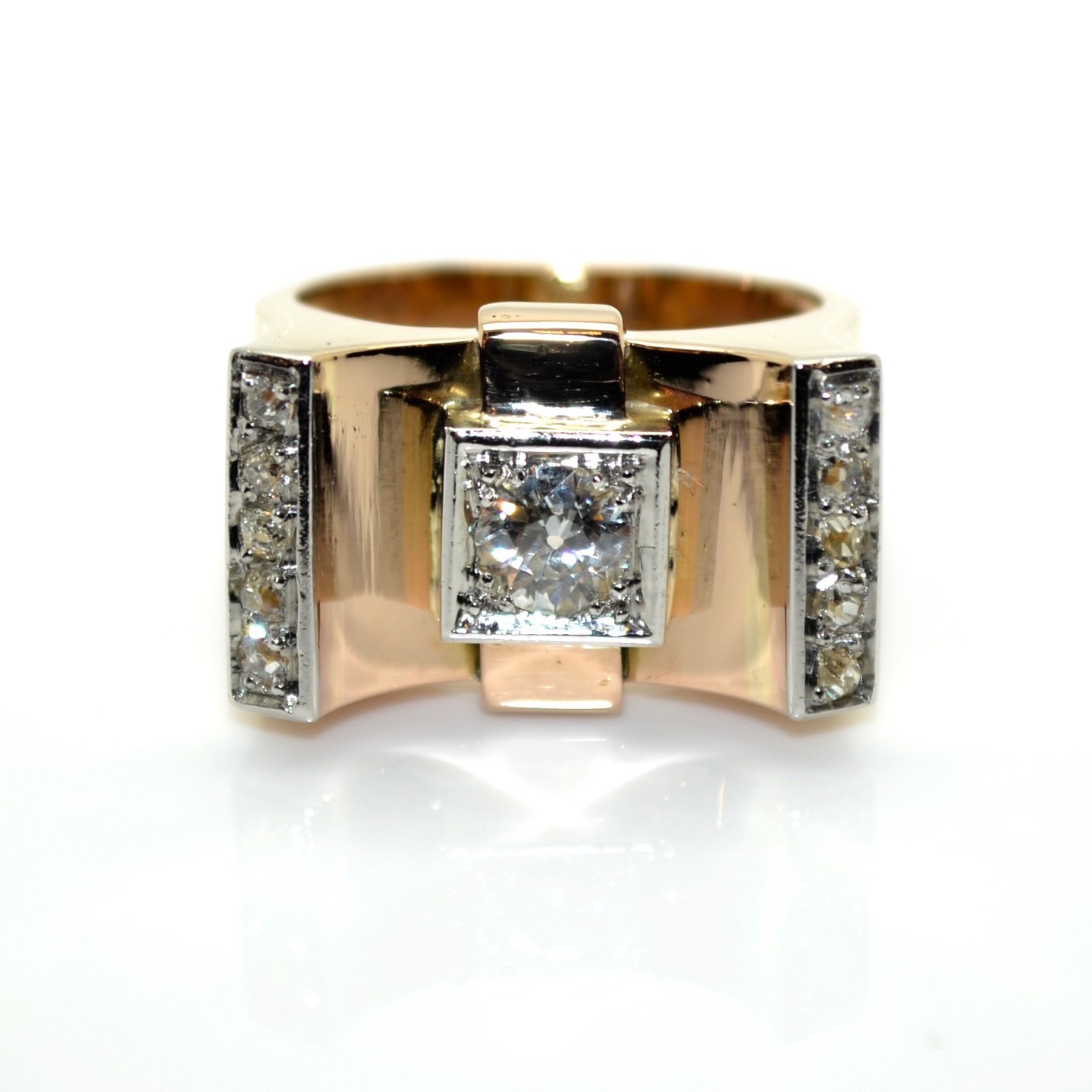 Diamond Tank Ring : Tank rings, Antique jewelry