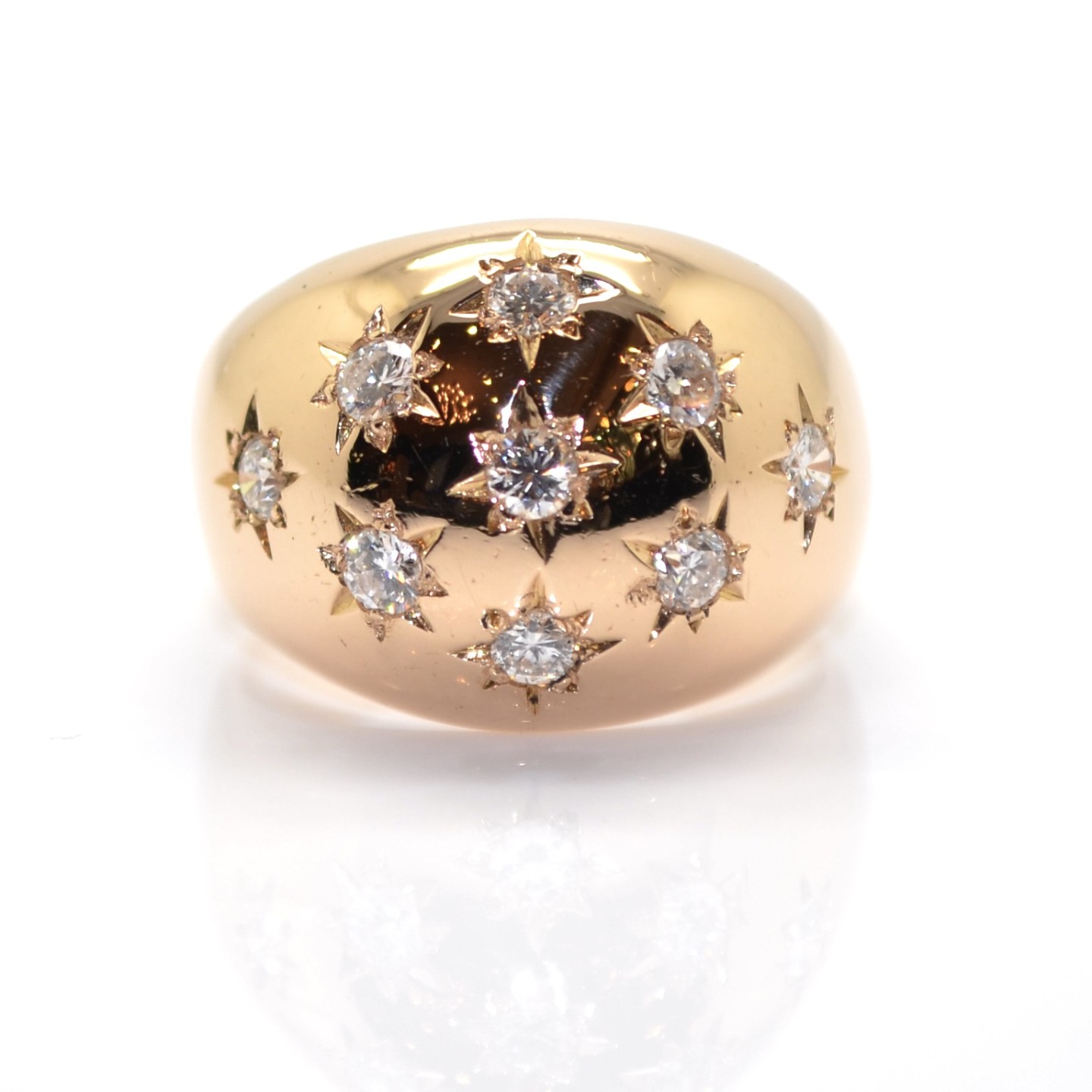 Vintage Bombe Diamond Ring : Antique rings, Antique jewelry