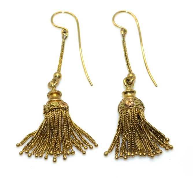Boucles D'oreilles Anciennes Napoléon III - Pendants En Quartz Argenté, Style Antique, Occasion !