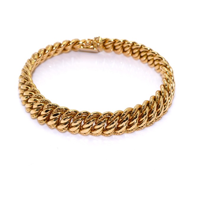 Bracelet Rétro Vintage Couleur Or - Maillons Finement Travaillés - Bijou Occasion