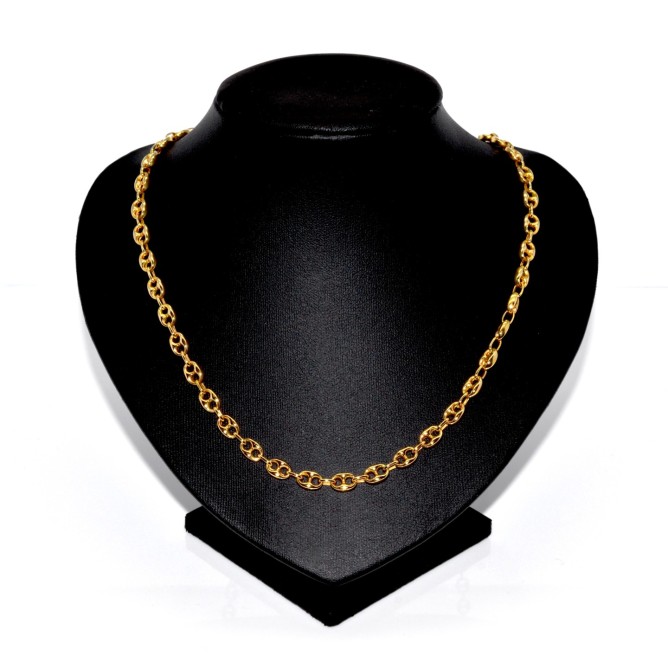 Collier Vintage En Or 18k Avec 5 Diamants - 6.30 Grammes, 0.82 Carats, Bijou Occasion Rénové