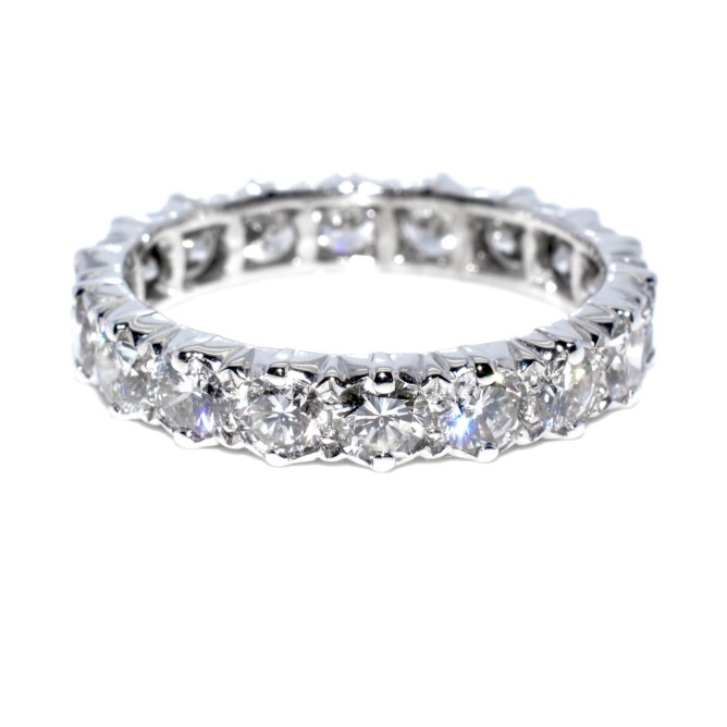 Magnifique Bague Alliance Or Blanc 18k - 1,60 Carat De Diamants, Taille 52, 3,18 G