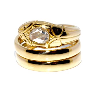 Engagement rings - Gold and Diamond Snake Ring