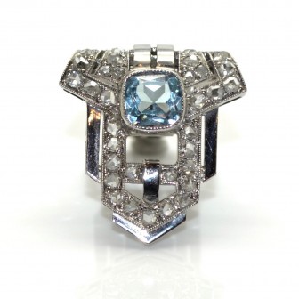 Antique jewelry - Rose cut Diamond Clip