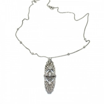 Antique jewelry - Art Deco Diamonds Pendant, circa 1920