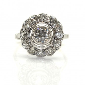 Engagement rings - Diamonds Art Deco Cluster Ring