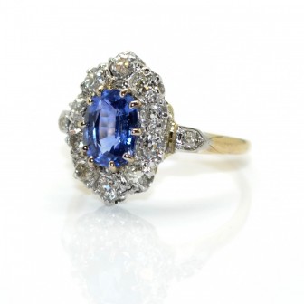 Engagement rings - Pompadour Sapphire and Diamond Ring 