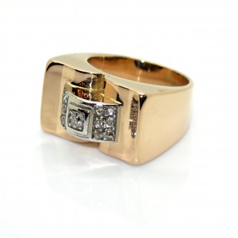 Antique jewelry - Diamond Tank Ring