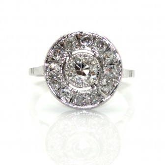Antique jewelry - Diamond Art Deco Cluster Ring