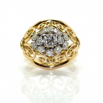 Antique jewelry - Gold and Diamond Dome Ring