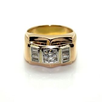 Antique jewelry - Diamond Tank Ring