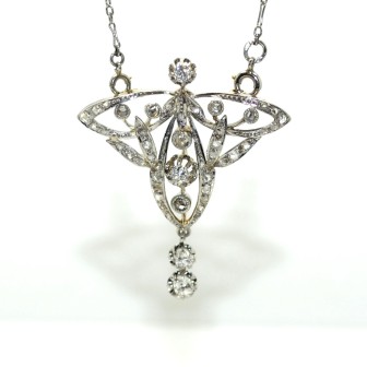 Antique jewelry - Belle epoque Diamond Pendant, circa 1920