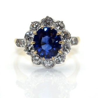 Recent jewelry - Diamonds and Sapphire Cluster Ring