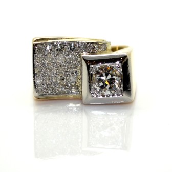 Antique jewelry - Diamond Tank ring