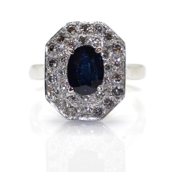 Engagement rings - Diamond and Sapphire Cluster Ring 