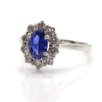 Engagement rings - Diamond and Sapphire Cluster Ring