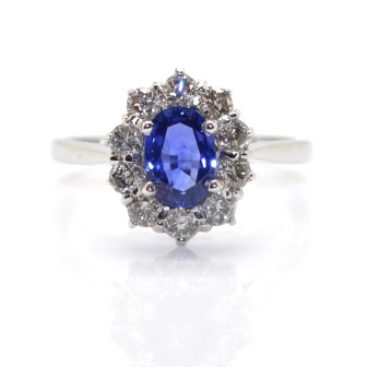 Engagement rings - Diamond and Sapphire Cluster Ring