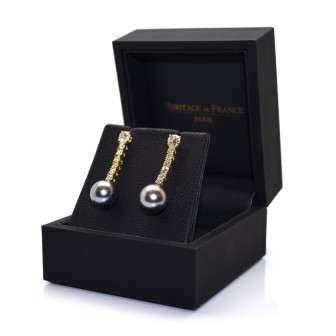 Recent jewelry - Diamond and Pearl Pendant Earrings