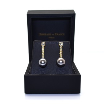 Recent jewelry - Diamond and Pearl Pendant Earrings