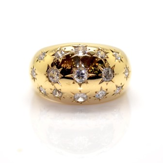 Antique jewelry - Vintage Bombe Diamond Ring