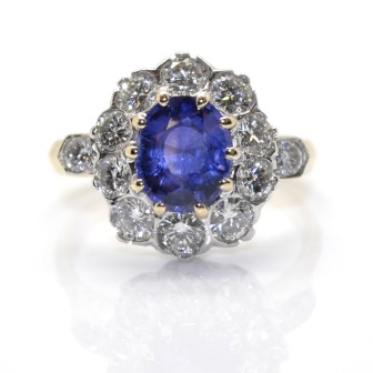 Recent jewelry - Diamond and Sapphire Pompadour Ring