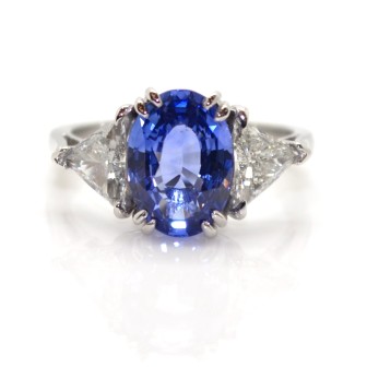 Recent jewelry - Sapphire and Triangle Diamond Ring