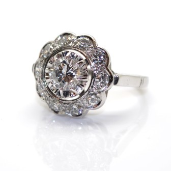 Engagement rings - Art Deco Diamond Cluster Ring