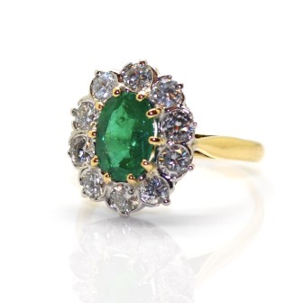 Jewelry creations - Diamond and Emerald Pompadour Ring
