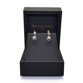 Antique jewelry - Dormeuses Diamond Earrings