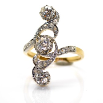 Engagement rings - Art-Nouveau Trilogy Diamond Ring