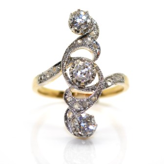 Engagement rings - Art-Nouveau Trilogy Diamond Ring