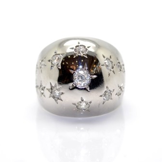 Engagement rings - Art Deco Bombe Diamond Ring