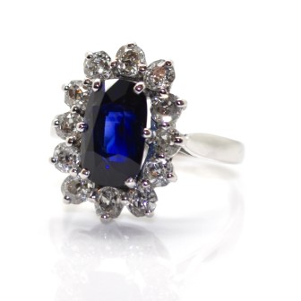 Engagement rings - Diamond and Sapphire Cluster Ring