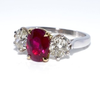Engagement rings - Ruby and Diamond Trilogy Ring 