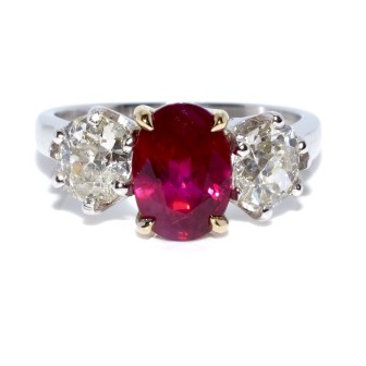 Engagement rings - Ruby and Diamond Trilogy Ring 