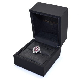 Engagement rings - Diamond and Ruby Cluster Ring