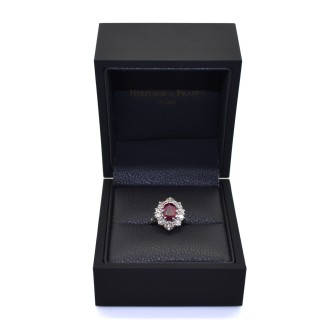Engagement rings - Diamond and Ruby Cluster Ring