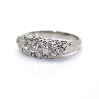 Engagement rings - Art Deco Diamond Band Ring