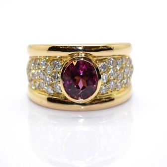 Recent jewelry - Garnet and Diamond Pave Ring