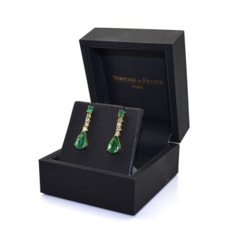 Jewelry creations - Emerald and Diamond Pendant Earrings