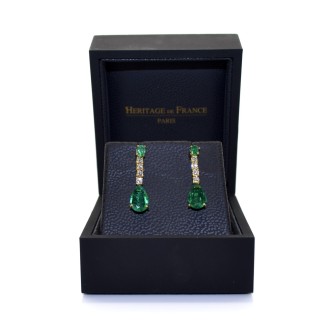 Jewelry creations - Emerald and Diamond Pendant Earrings