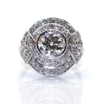 Engagement rings - Art Deco Cluster Diamond Ring