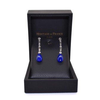 Antique jewelry - Antique Diamond and Lapis Earrings