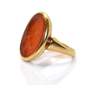 Antique jewelry - Gold Intaglio Signet Ring