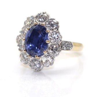 Engagement rings - Diamond and Sapphire Pompadour Ring