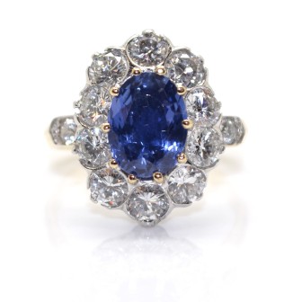 Engagement rings - Diamond and Sapphire Pompadour Ring