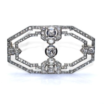 Antique jewelry - Art Deco Diamond Brooch