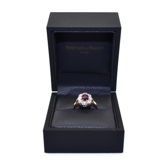 Engagement rings - Ruby and Diamond Pompadour Ring