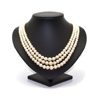 Antique jewelry - Pearl Triple Strand Necklace